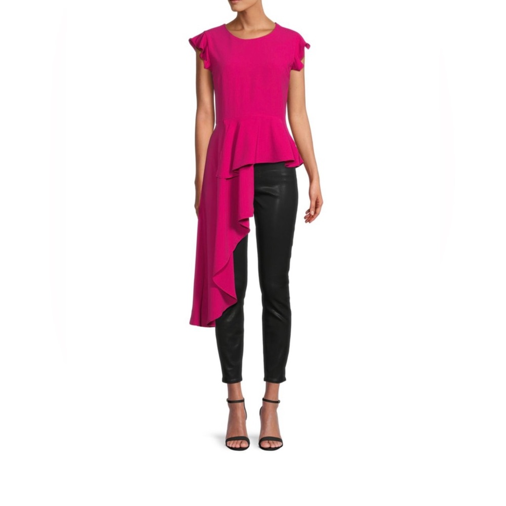Lea & Viola Asymmetric Peplum Top